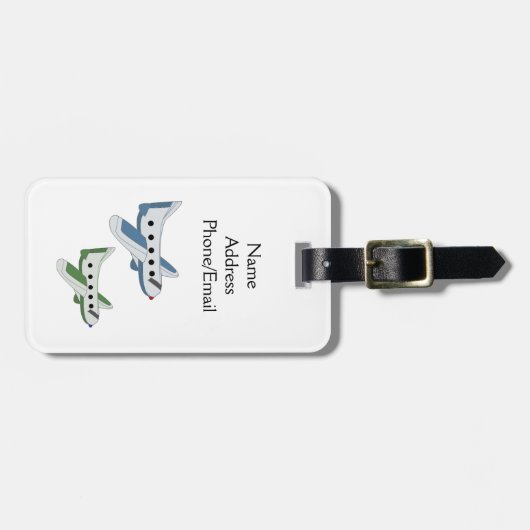 Vliegtuigen in de lucht bagagelabel (Voorkant horizontaal)