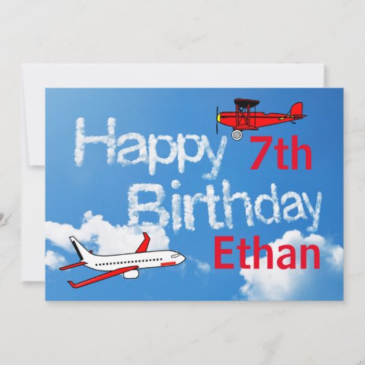 Vliegtuigen in de lucht - Jongens Verjaardag Uitno Kaart (Voorkant)