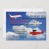 Vliegtuigen in de lucht - Jongens Verjaardag Uitno Kaart (Achterkant)