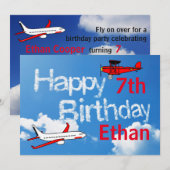 Vliegtuigen in de lucht - Jongens Verjaardag Uitno Kaart (Voorkant / Achterkant)