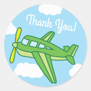 Vliegtuigen Jets Cute Kind Birthday Party Ronde Sticker