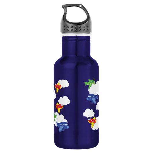 Vliegtuigen Jets Cute Kinder Water Bottle met naam Waterfles (Achterkant)