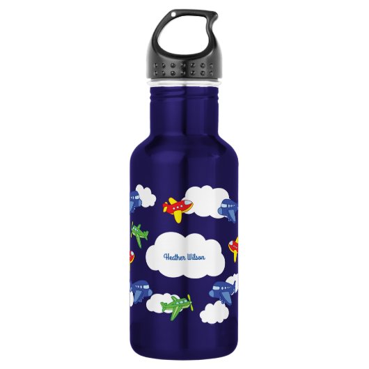 Vliegtuigen Jets Cute Kinder Water Bottle met naam Waterfles (Voorkant)