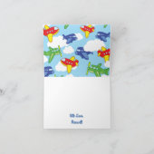 Vliegtuigen Jets Cute Kinderen Dank u Kaart (Binnen)