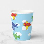 Vliegtuigen Jets Verjaardagsfeest Schattige Kinder Papieren Bekers (Rechts)