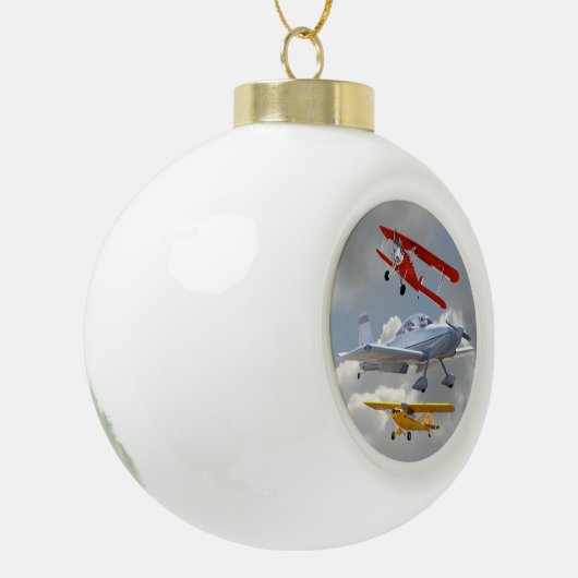 VLIEGTUIGEN KERAMISCHE BAL ORNAMENT (Links)