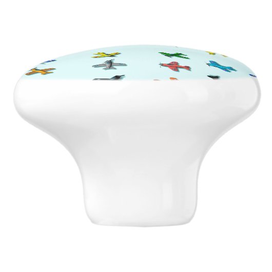 Vliegtuigen Lichtblauwe keramische pull Keramische Knop (Zijkant)