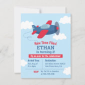 Vliegtuigen met Birthday Party - Uitnodiging (Voorkant)