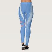 Vliegtuigen met hoge vliegfrequentie op blauw leggings (Achterkant)