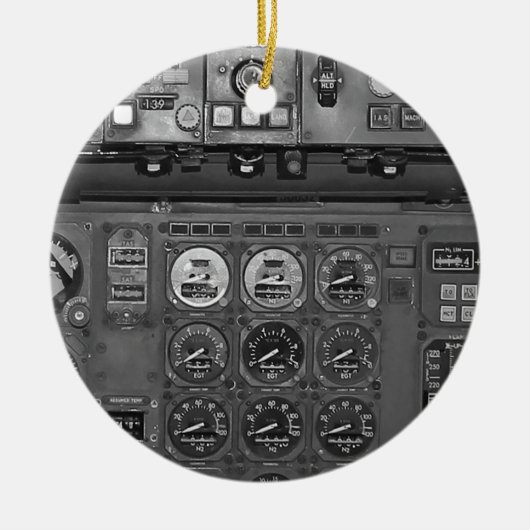 Vliegtuigen met piloot die vliegen met cockpitpilo keramisch ornament (Voorkant)
