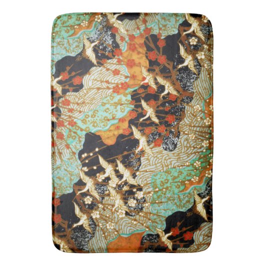 VLIEGTUIGEN MET SPRING FLOWERS Japanse Floral Badmat (Voorkant Verticaal)