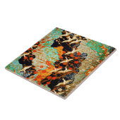 VLIEGTUIGEN MET SPRING FLOWERS Japanse Floral Tegeltje (Zijkant)