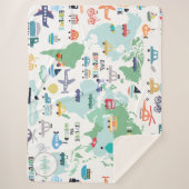 Vliegtuigen met wielrennerkaart sherpa deken (Voorkant)