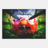 Vliegtuigen met  zuigermotor en schroefzuigers inpakpapier vel (Voorkant 3)