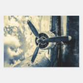 Vliegtuigen met  zuigermotor en schroefzuigers inpakpapier vel (Voorkant 2)