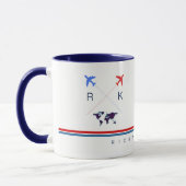 Vliegtuigen monogram, vliegreis american white mok (Links)