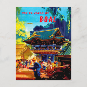  VLIEGTUIGEN NAAR JAPAN DOOR B.O.A.C Frank Wootton Briefkaart