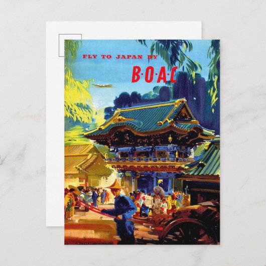  VLIEGTUIGEN NAAR JAPAN DOOR B.O.A.C Frank Wootton Briefkaart (Voorkant / Achterkant)