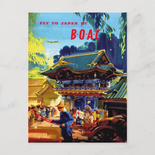  VLIEGTUIGEN NAAR JAPAN DOOR B.O.A.C Frank Wootton Briefkaart (Voorkant)