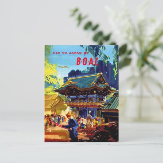 VLIEGTUIGEN NAAR JAPAN DOOR B.O.A.C Frank Wootton Briefkaart (Staand voorkant)