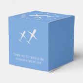 Vliegtuigen op Blue Fun Elegant Kids Verjaardag Bedankdoosjes (Achterkant)