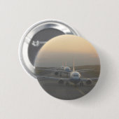 Vliegtuigen op een baan ronde button 5,7 cm (Voorkant /achterkant)