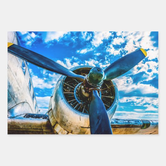  Vliegtuigen Propellers Inpakpapier Vel (Voorkant 3)