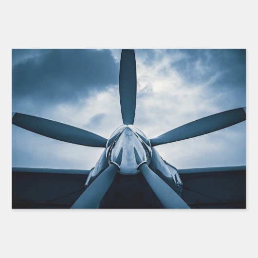  Vliegtuigen Propellers Inpakpapier Vel (Voorkant)