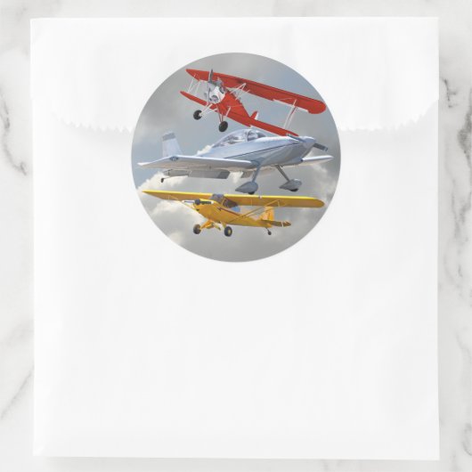 VLIEGTUIGEN RONDE STICKER (Tas)