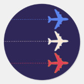 vliegtuigen ronde sticker (Voorkant)