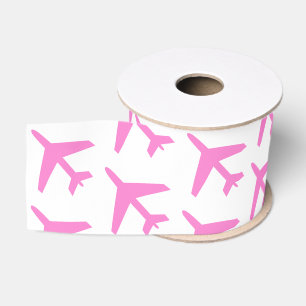 Vliegtuigen Roze Reizen Piloot Luchtvaart Vluchtbe Grosgrain Lint