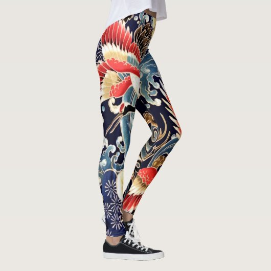 VLIEGTUIGEN, SPRINGSTROMEN Japanse Floral Leggings (Rechts)