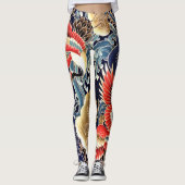 VLIEGTUIGEN, SPRINGSTROMEN Japanse Floral Leggings (Voorkant)