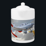 VLIEGTUIGEN THEEPOT<br><div class="desc">Kleurrijke vliegtuigen in de wolken.</div>