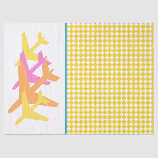 Vliegtuigen Travel Pilot Flight Attendant Fun Tissuepapier (Voorkant)