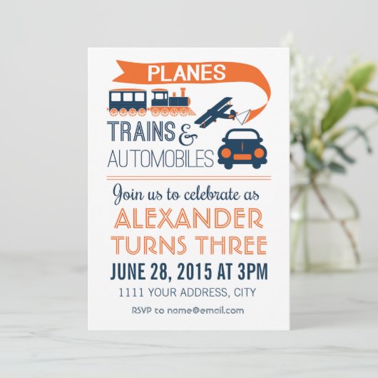 Vliegtuigen, treinen en automatische uitnodigingen (Staand voorkant)