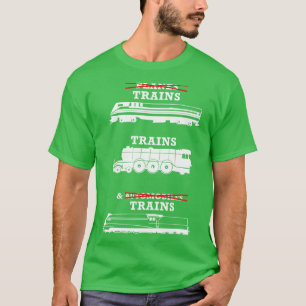 Vliegtuigen, treinen en auto's parodie t-shirt