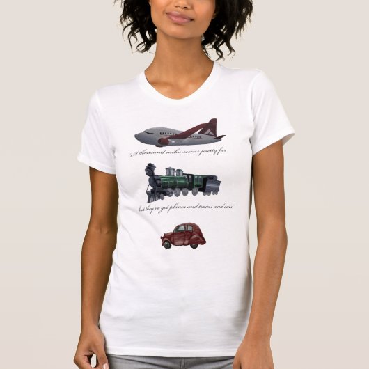 vliegtuigen, treinen en auto's t-shirt (Voorkant)