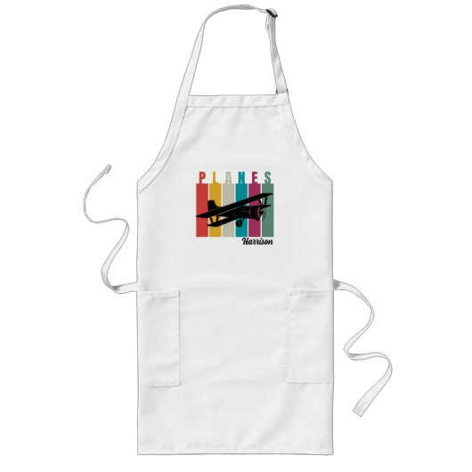 Vliegtuigen, Typografie, Luchtvaart, Minimalistisc Lang Schort (Voorkant)