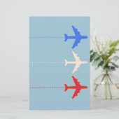 Vliegtuigen van luchtvaartmaatschappijen briefpapier (Staand voorkant)