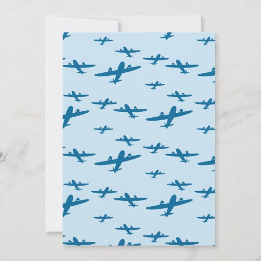 Vliegtuigen Verjaardagsfeest Uitnodigingen (Achterkant)