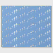 Vliegtuigen vliegen hoog, blauw Elegant Verjaardag Cadeaupapier (Vlak)