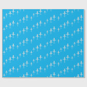 Vliegtuigen vliegen hoog, hemelsblauw, Kinder pilo Cadeaupapier (Vlak)