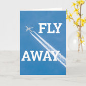 Vliegtuigen vliegen in de blauwe lucht kaart (Gele Bloem)