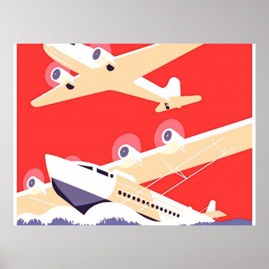Vliegtuigen vliegen Vintage Propeller Poster (Voorkant)