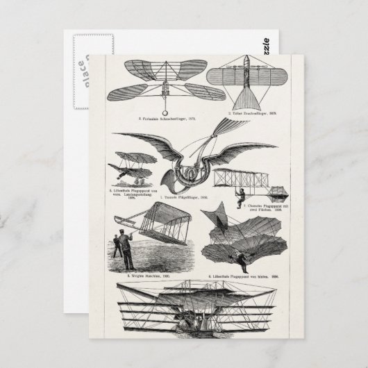  Vliegtuigen Vliegtuigen Retrovliegtuigen Briefkaart (Voorkant / Achterkant)