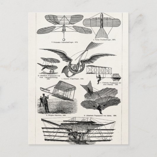  Vliegtuigen Vliegtuigen Retrovliegtuigen Briefkaart (Voorkant)