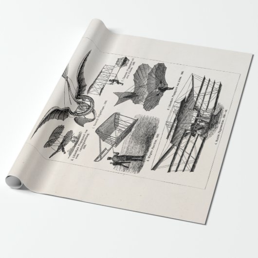 Vliegtuigen Vliegtuigen Retrovliegtuigen Cadeaupapier (Uitgerold)