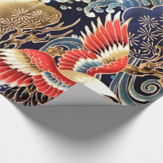 VLIEGTUIGEN, WAVES, SPRINGSTROMEN Japanse Floral Cadeaupapier (Hoek)