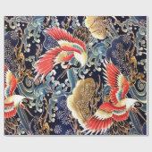 VLIEGTUIGEN, WAVES, SPRINGSTROMEN Japanse Floral Cadeaupapier (Vlak)